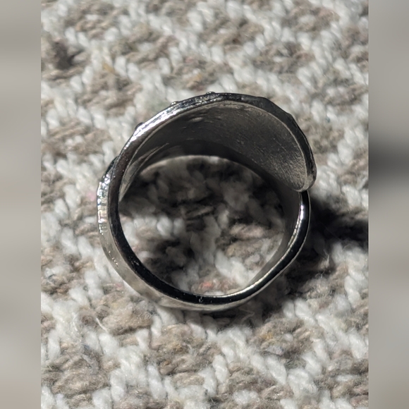 Moon Cactus Wolf Desert Western Ring - Silver & Gold - Unisex - Adjustable - Picture 7 of 7